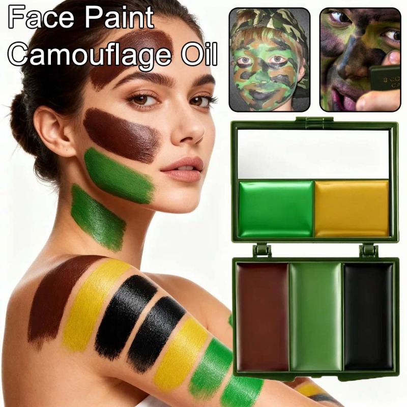 Camo Face Paint - Maquillage camouflage réaliste trois couleurs pour