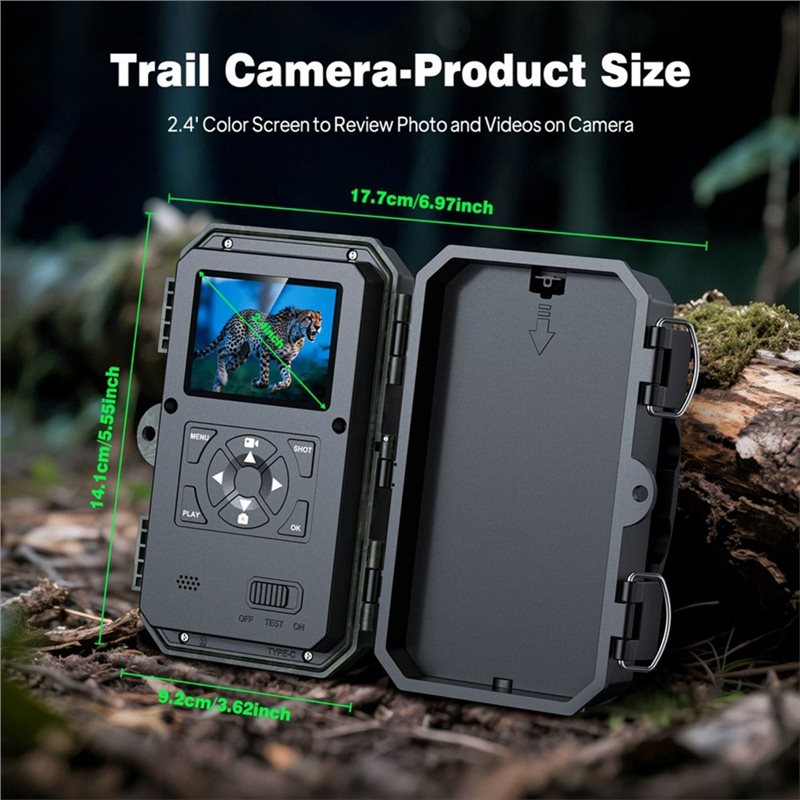 Trail Camera Infrared - Caméra de chasse en extérieur, 1080P