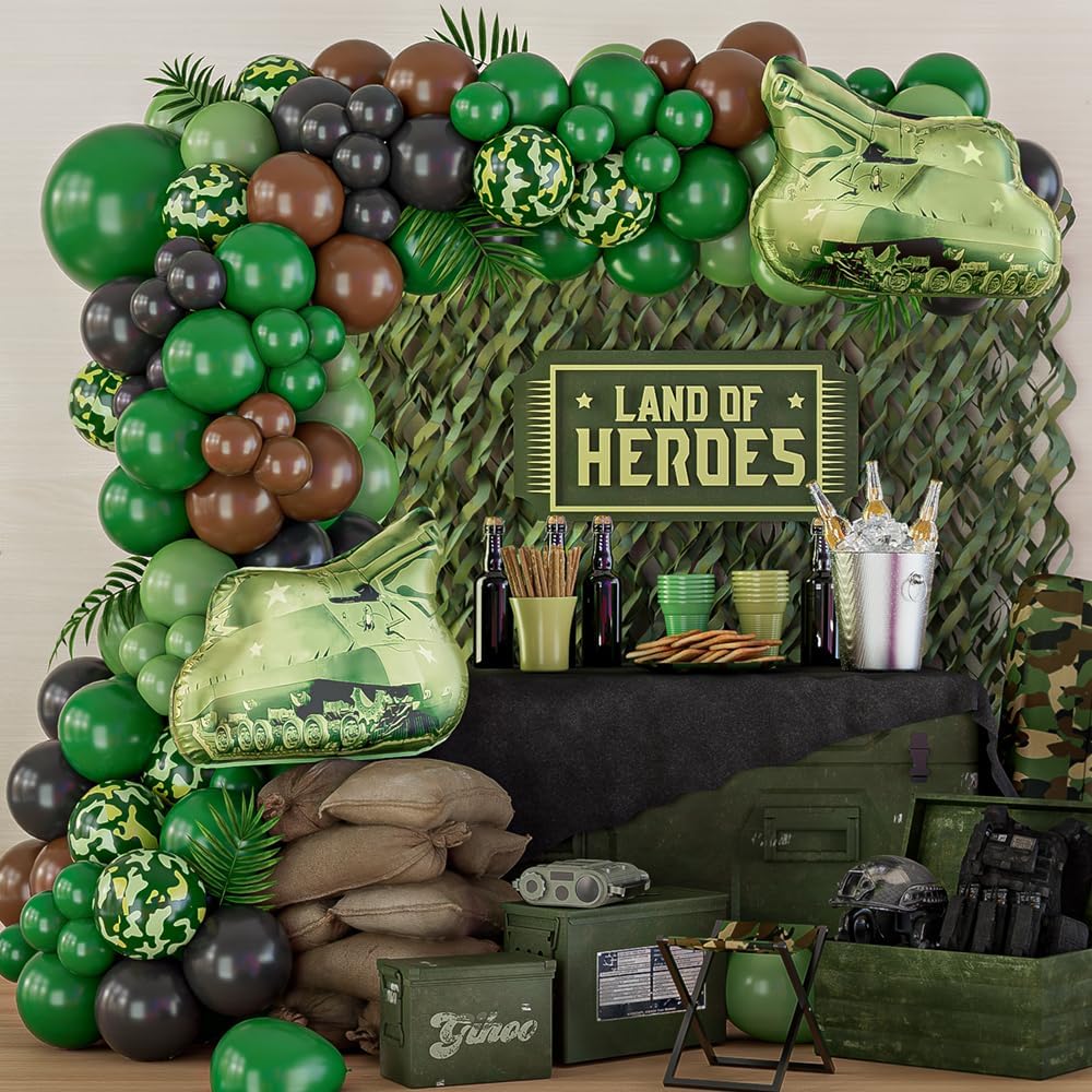 Hunting And Camping In Jungle - Kit de guirxiété de ballons camouflage